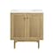 James Martin Vanities Laurent 30in Single Vanity, Light Natural Oak w/ 3 CM White Zeus Top 545-V30-LNO-3WZ - alternate 1